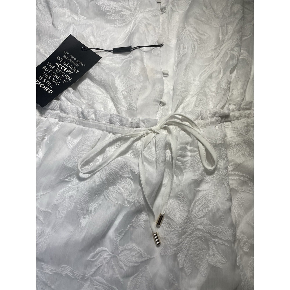 NWT White House Black Market WHBM Halter Sleeveless Dress White, Lined Size M - Picture 5 of 11